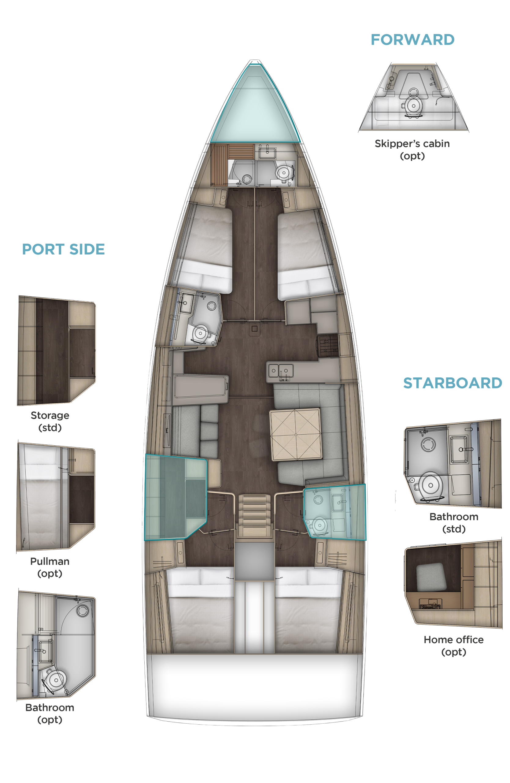 D54 - 4 cabines